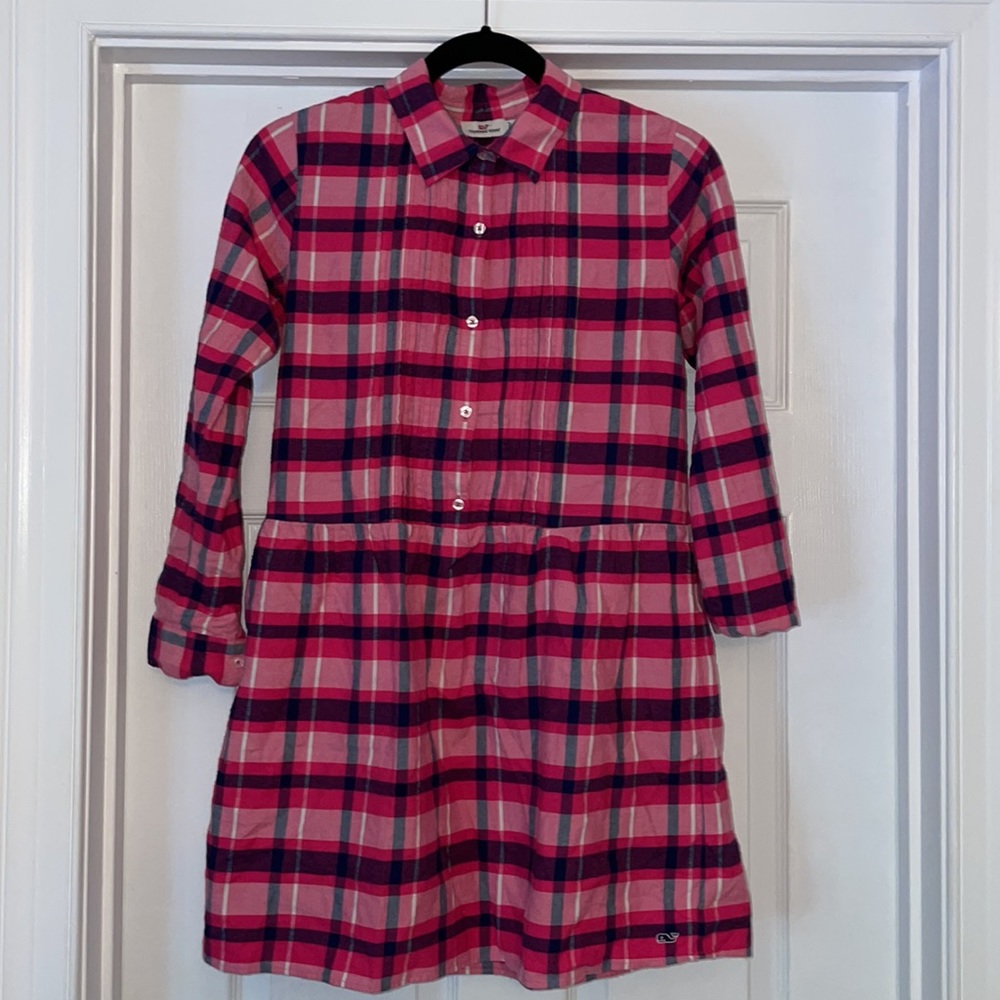 Vineyard vines girls flannel dress, size 14